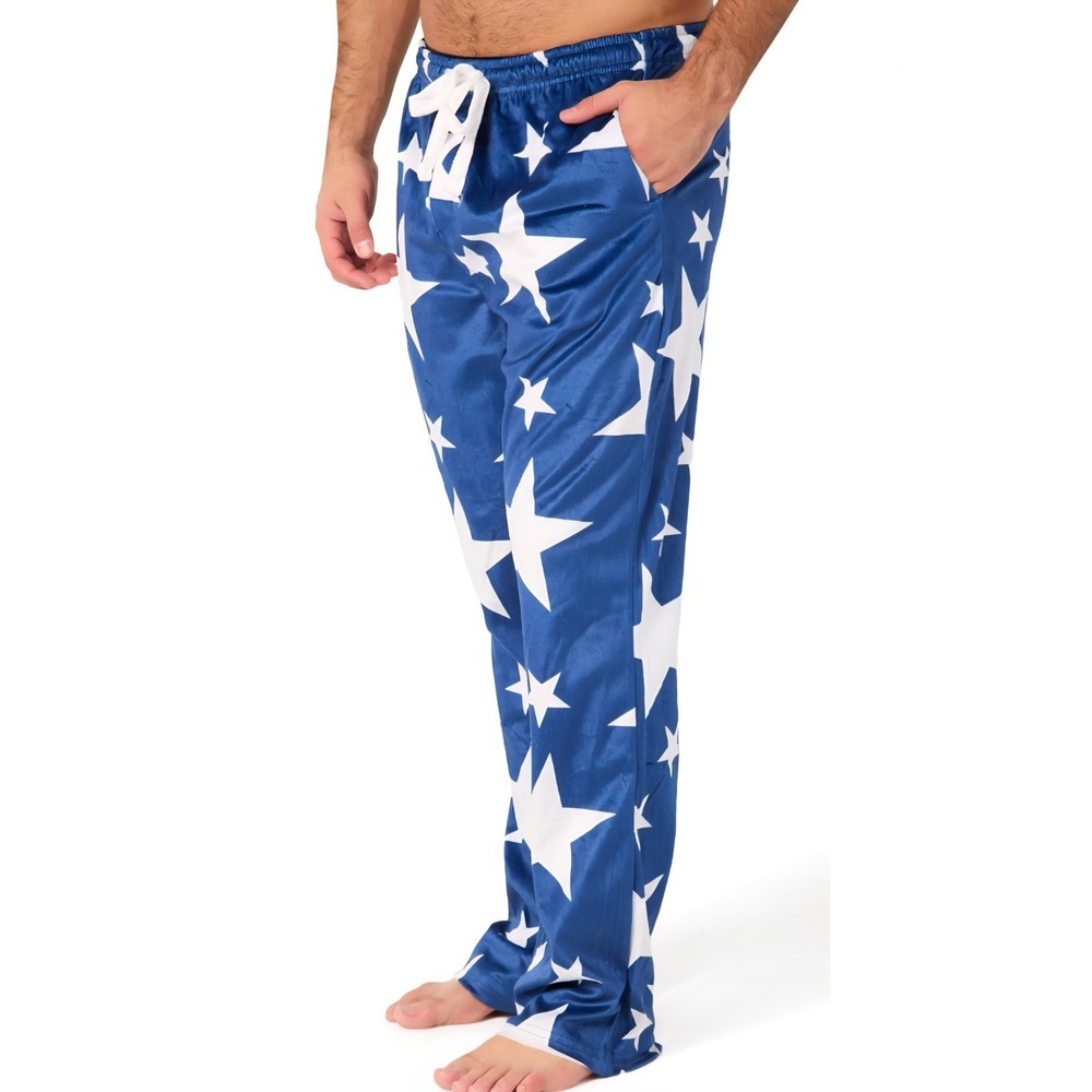 Bottoms‎ OUT Mens Stars Mink Fleece Lounging Pajama Pants Size   Large - Picture 2 of 11